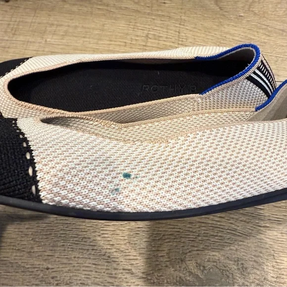 Rothy’s Black and Cream Flats with Comfort Women’s 10 - Picture 5 of 6